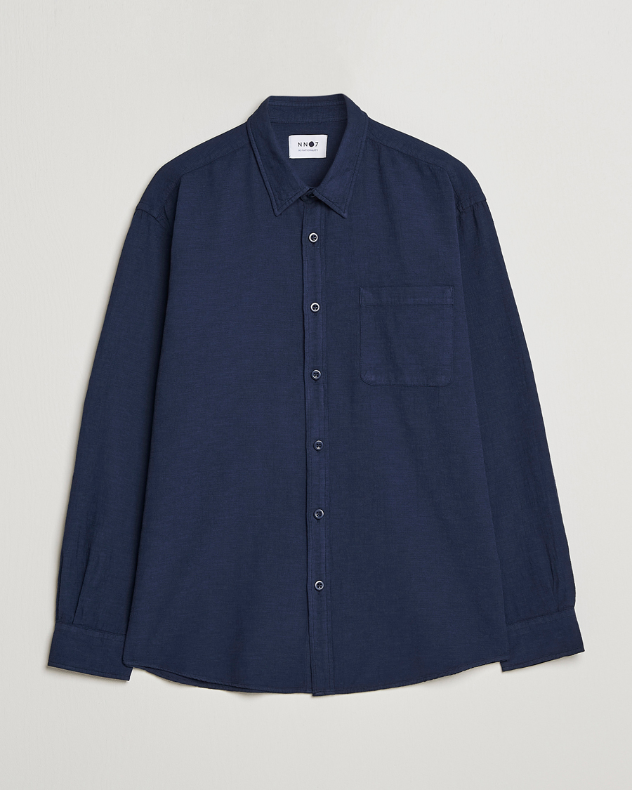 Uomini | Camicie | NN07 | Deon Jacquard Shirt Navy Blue