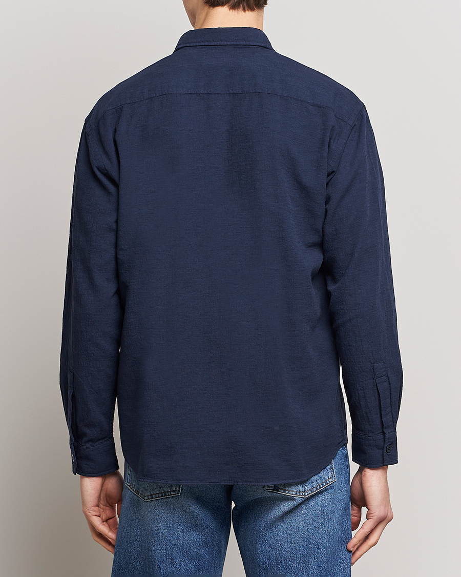 Uomini | Camicie | NN07 | Deon Jacquard Shirt Navy Blue