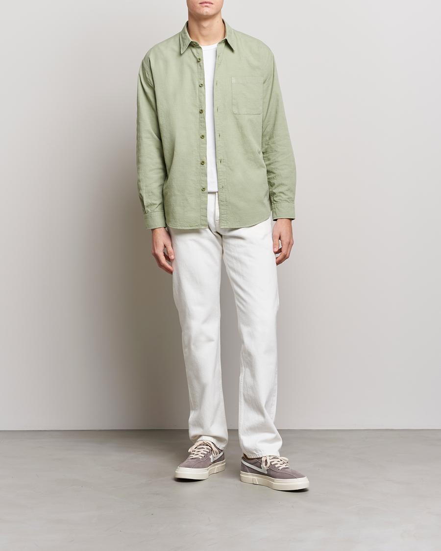 Uomini | Camicie | NN07 | Deon Jacquard Shirt Pale Green