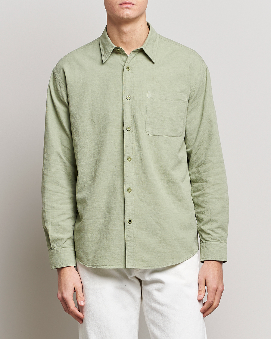 Uomini | Camicie | NN07 | Deon Jacquard Shirt Pale Green