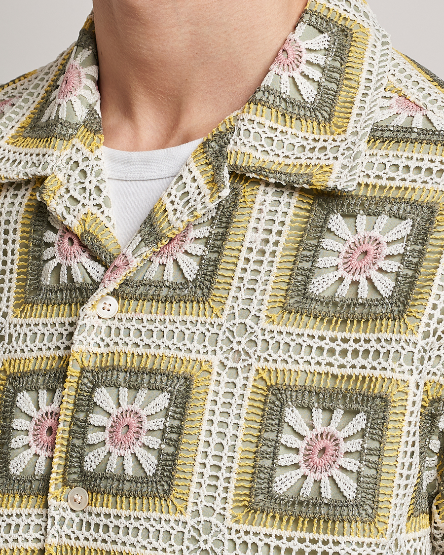 Uomini | Camicie | NN07 | Julio Flower Short Sleeve Shirt Pale Green