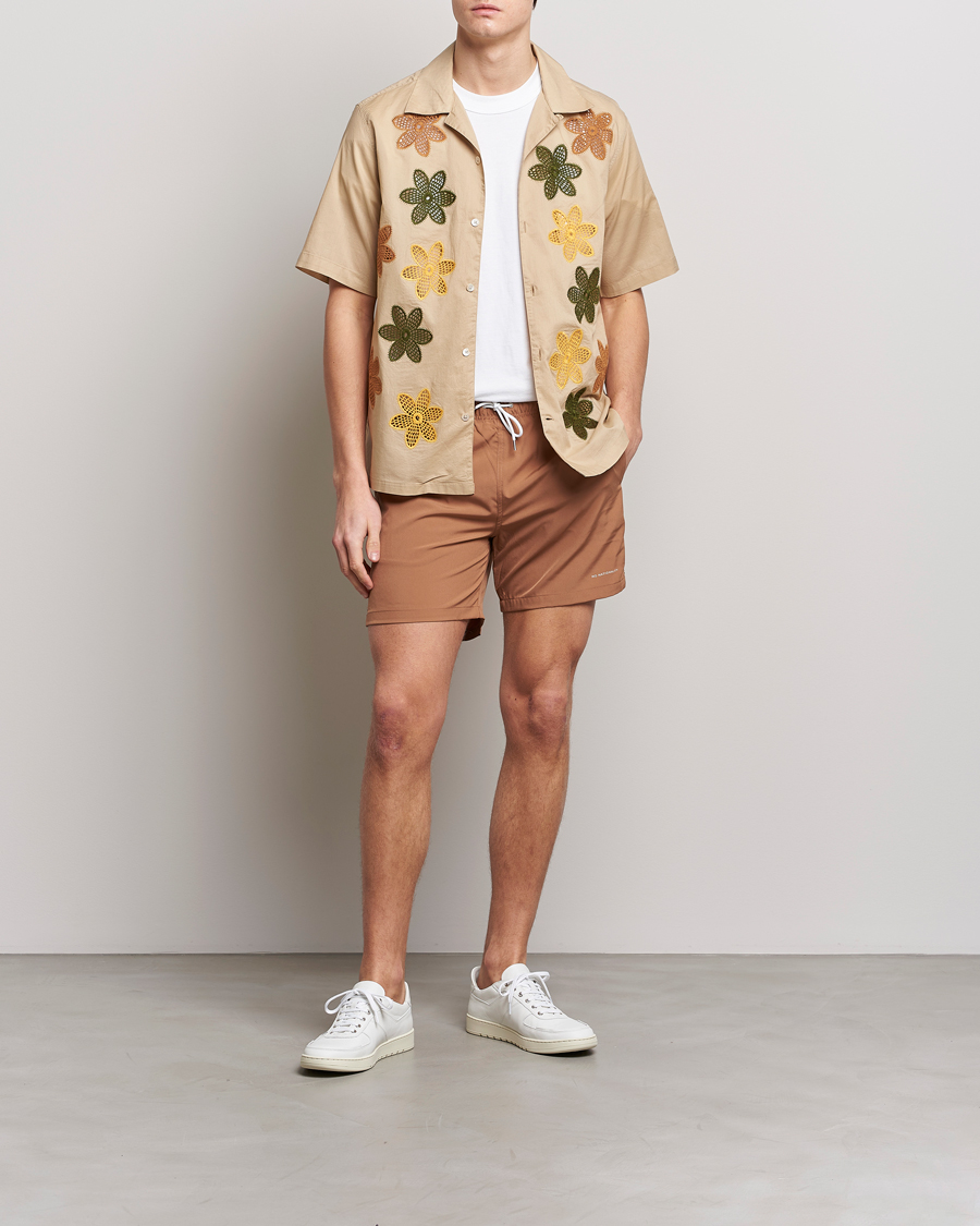 Uomini | Camicie | NN07 | Julio Flower Short Sleeve Shirt Cream