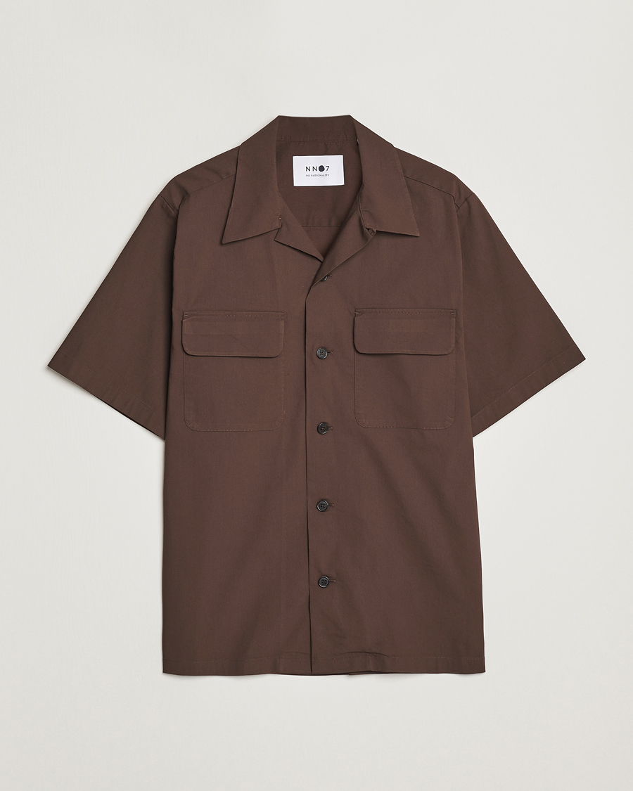Uomini | Camicie | NN07 | Daniel Pocket Resort Collar Shirt Brown