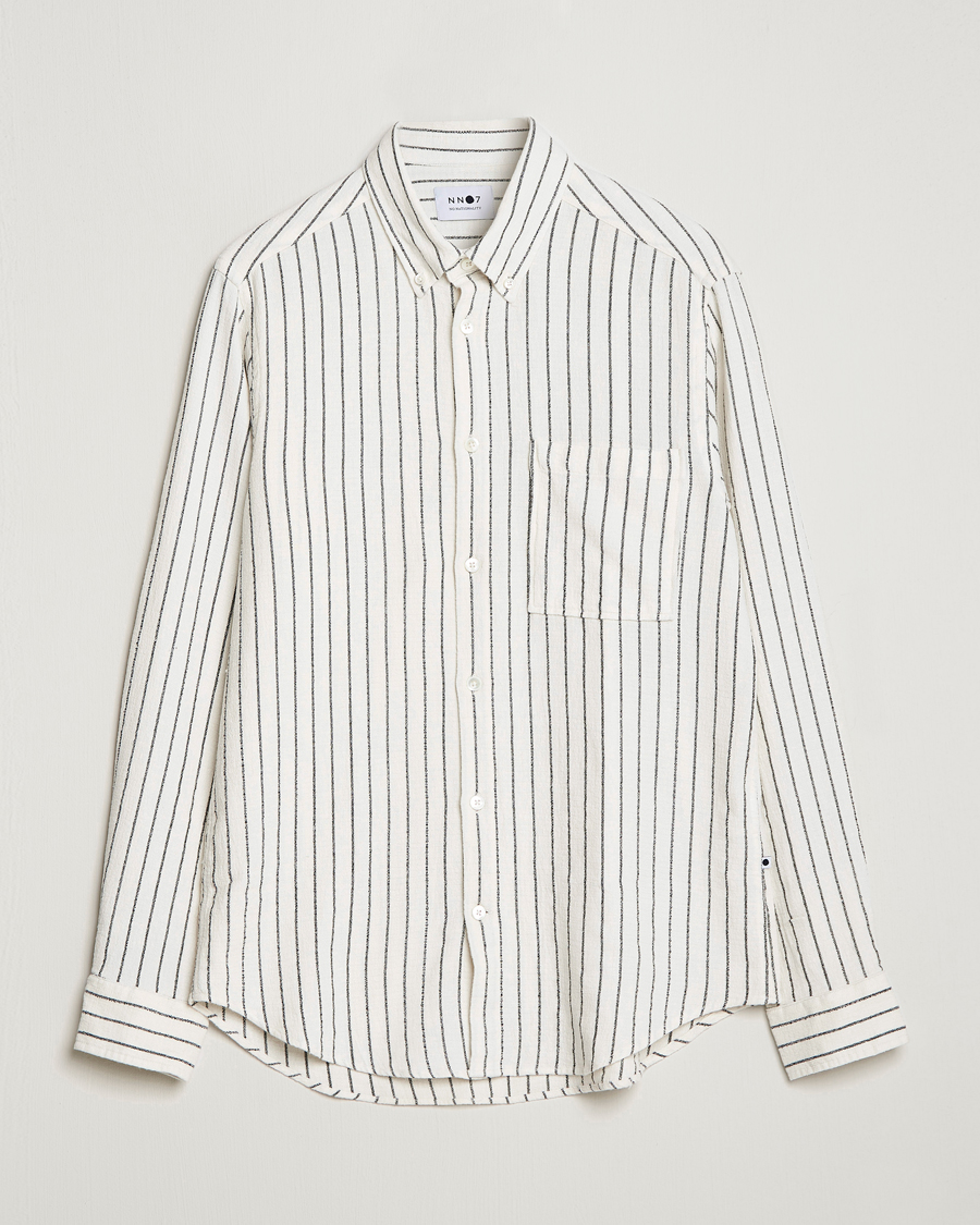Uomini | Camicie | NN07 | Arne Linen Striped Shirt Navy/White