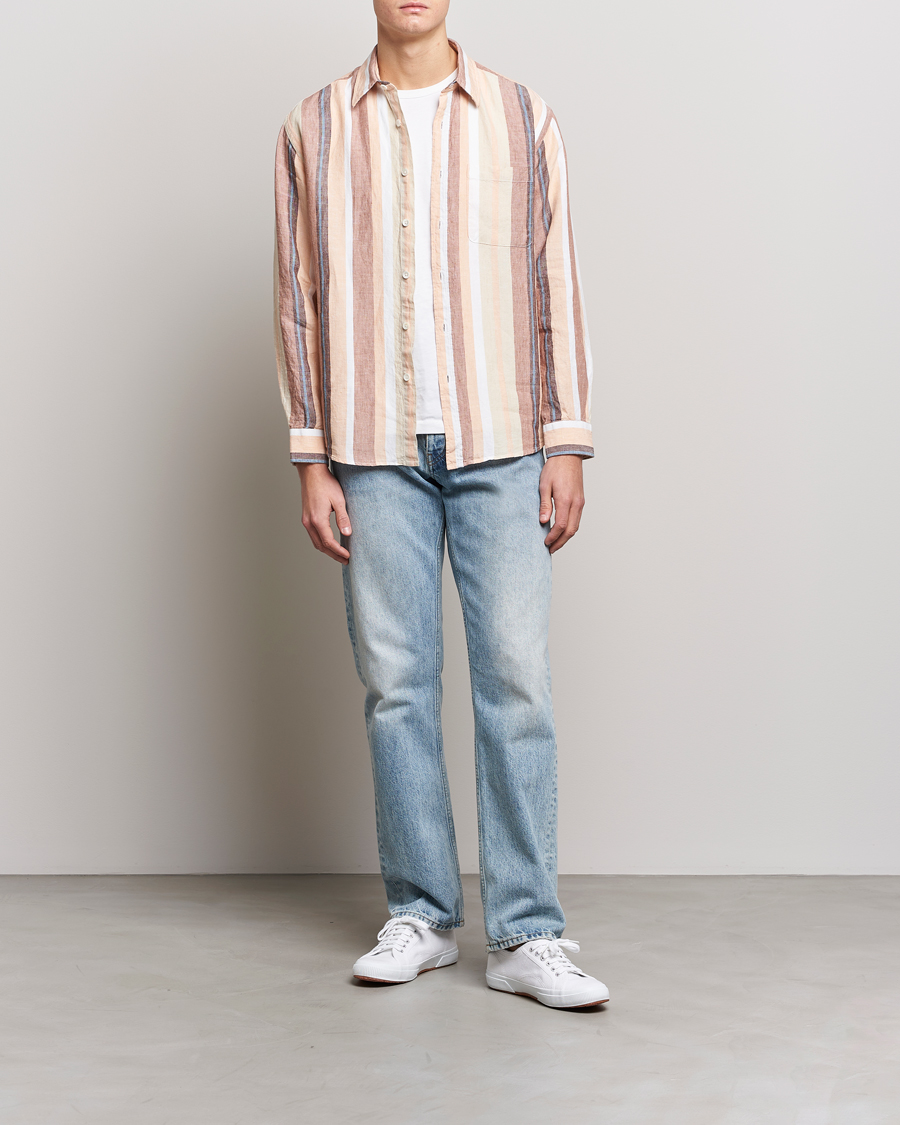 Uomini | Camicie | NN07 | Deon Linen Striped Shirt Multi