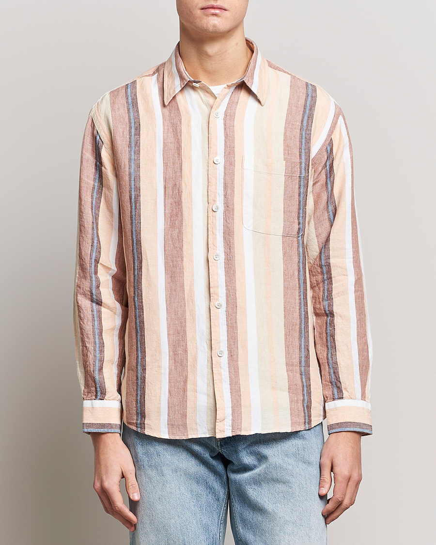 Uomini | Camicie | NN07 | Deon Linen Striped Shirt Multi