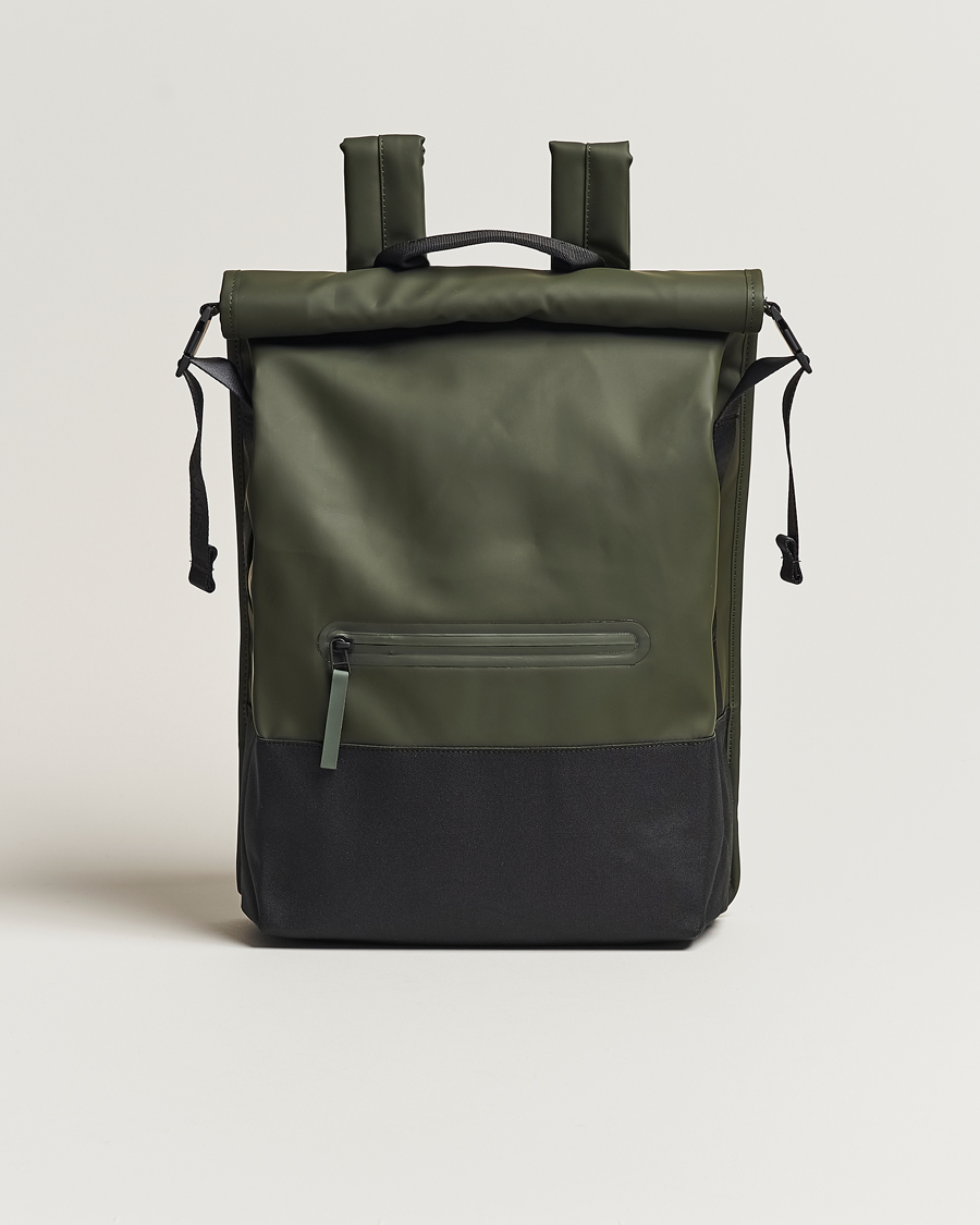 Uomini | RAINS Trail Rolltop Backpack Green | RAINS | Trail Rolltop Backpack Green