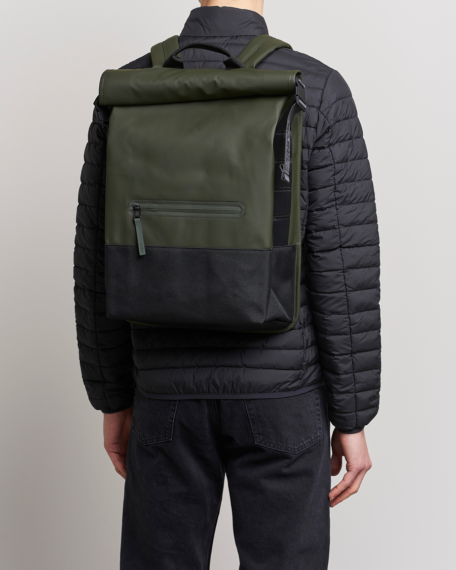Uomini | RAINS Trail Rolltop Backpack Green | RAINS | Trail Rolltop Backpack Green