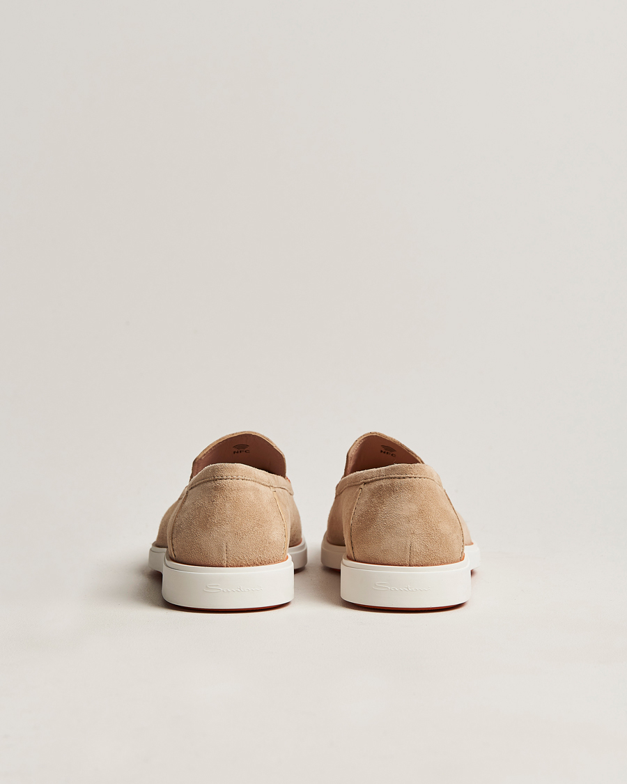 Uomini | Santoni Summer Loafer Beige Suede | Santoni | Summer Loafer Beige Suede
