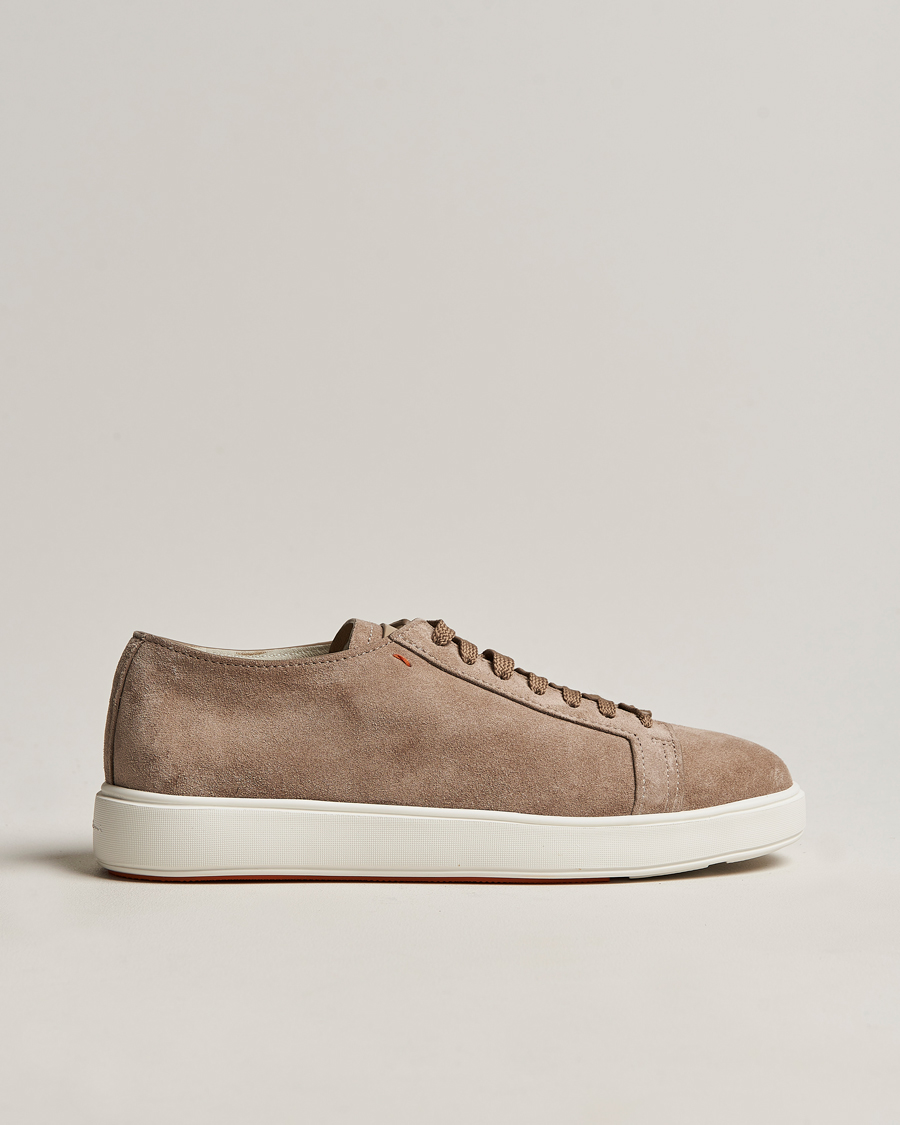 Uomini | Santoni Plain Sneaker Beige Suede | Santoni | Plain Sneaker Beige Suede