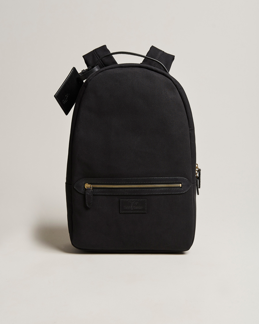 Uomini | Polo Ralph Lauren Canvas/Leather Backpack Black | Polo Ralph Lauren | Canvas/Leather Backpack Black