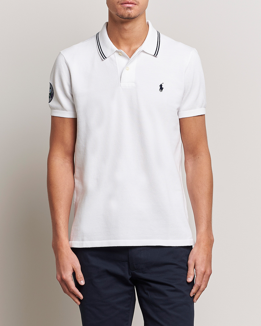 Uomini | Polo | Polo Ralph Lauren | Custom Slim Fit Wimbledon Polo Ceramic White