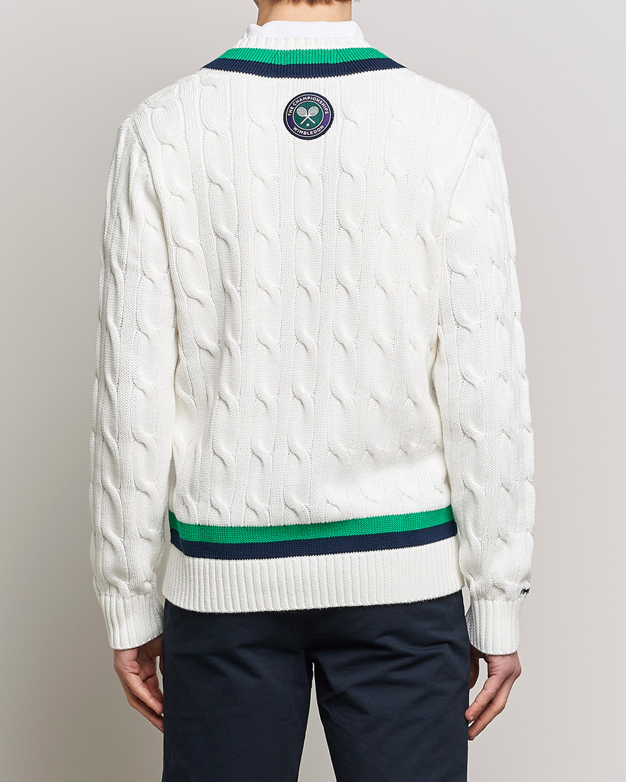 Uomini | Maglieria | Polo Ralph Lauren | Knitted V-Neck Cricket Sweater Ceramic White