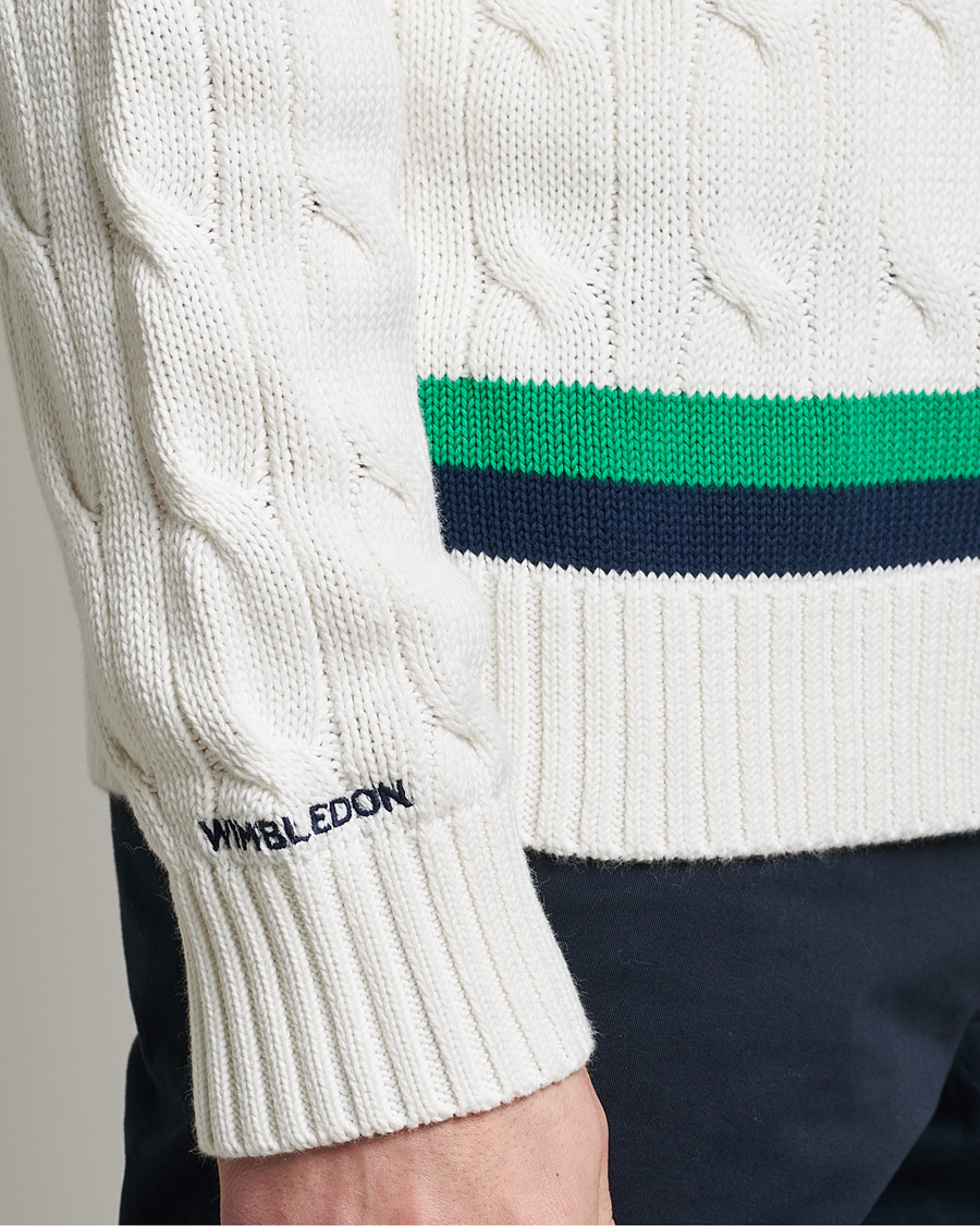 Uomini | Maglieria | Polo Ralph Lauren | Knitted V-Neck Cricket Sweater Ceramic White