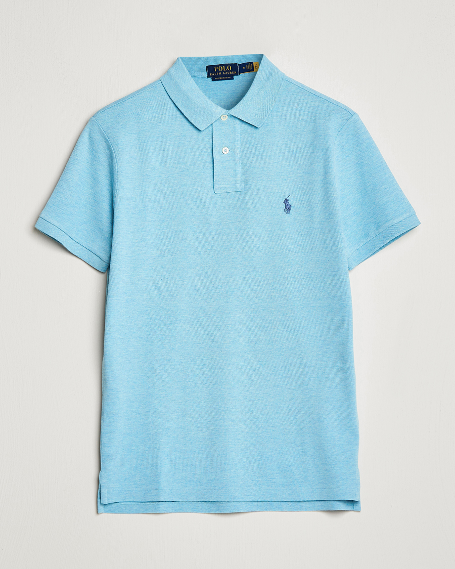 Uomini | Polo | Polo Ralph Lauren | Custom Slim Fit Polo Watchhill Blue Heather