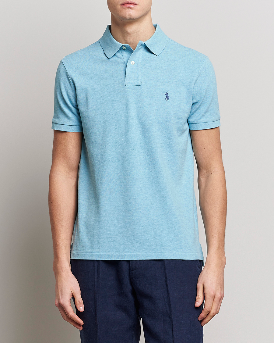 Uomini | Polo | Polo Ralph Lauren | Custom Slim Fit Polo Watchhill Blue Heather