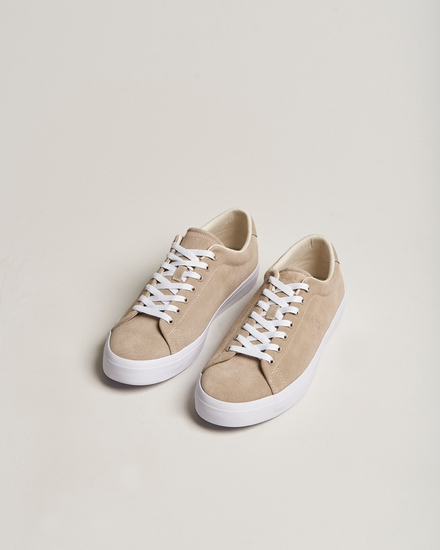 Uomini | Longwood Suede Sneaker Straw Khaki | Polo Ralph Lauren | Longwood Suede Sneaker Straw Khaki