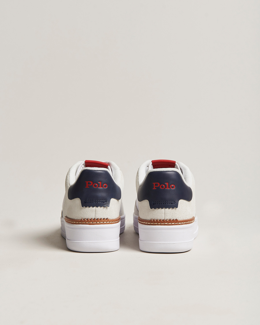 Uomini | Polo Ralph Lauren Masters Court Suede Sneaker White/Navy/Red | Polo Ralph Lauren | Masters Court Suede Sneaker White/Navy/Red
