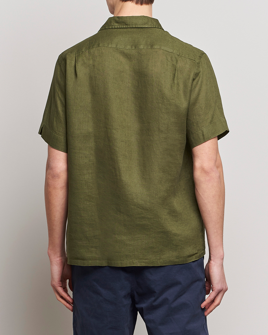 Uomini | Camicie | Polo Ralph Lauren | Linen Camp Collar Short Sleeve Shirt Dark Sage