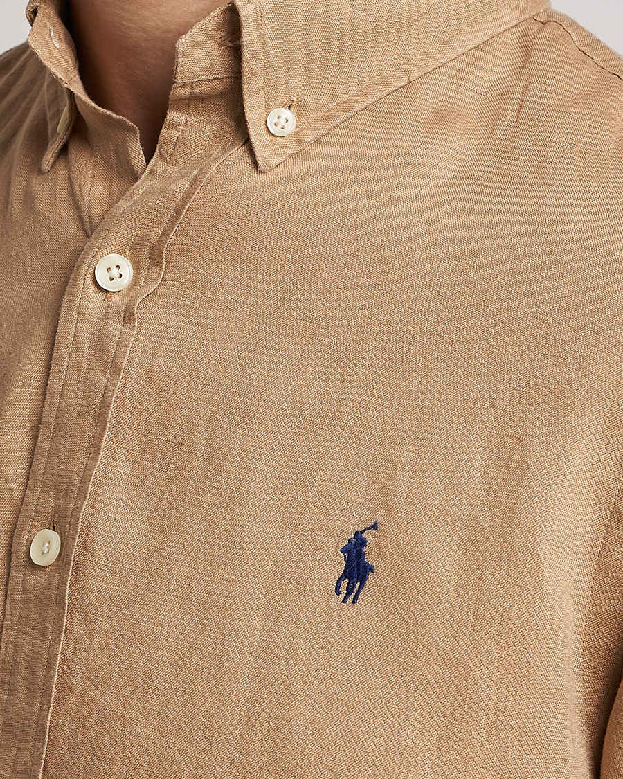 Uomini | Camicie | Polo Ralph Lauren | Slim Fit Linen Button Down Shirt Vintage Khaki