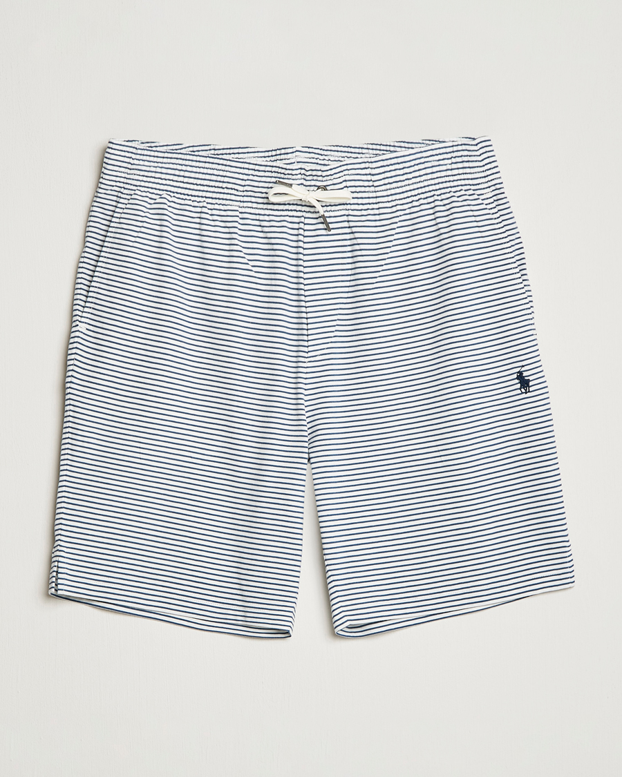 Uomini | Pantaloncini | Polo Ralph Lauren | Brused Spa Jersey Striped Sweatshorts White/Blue