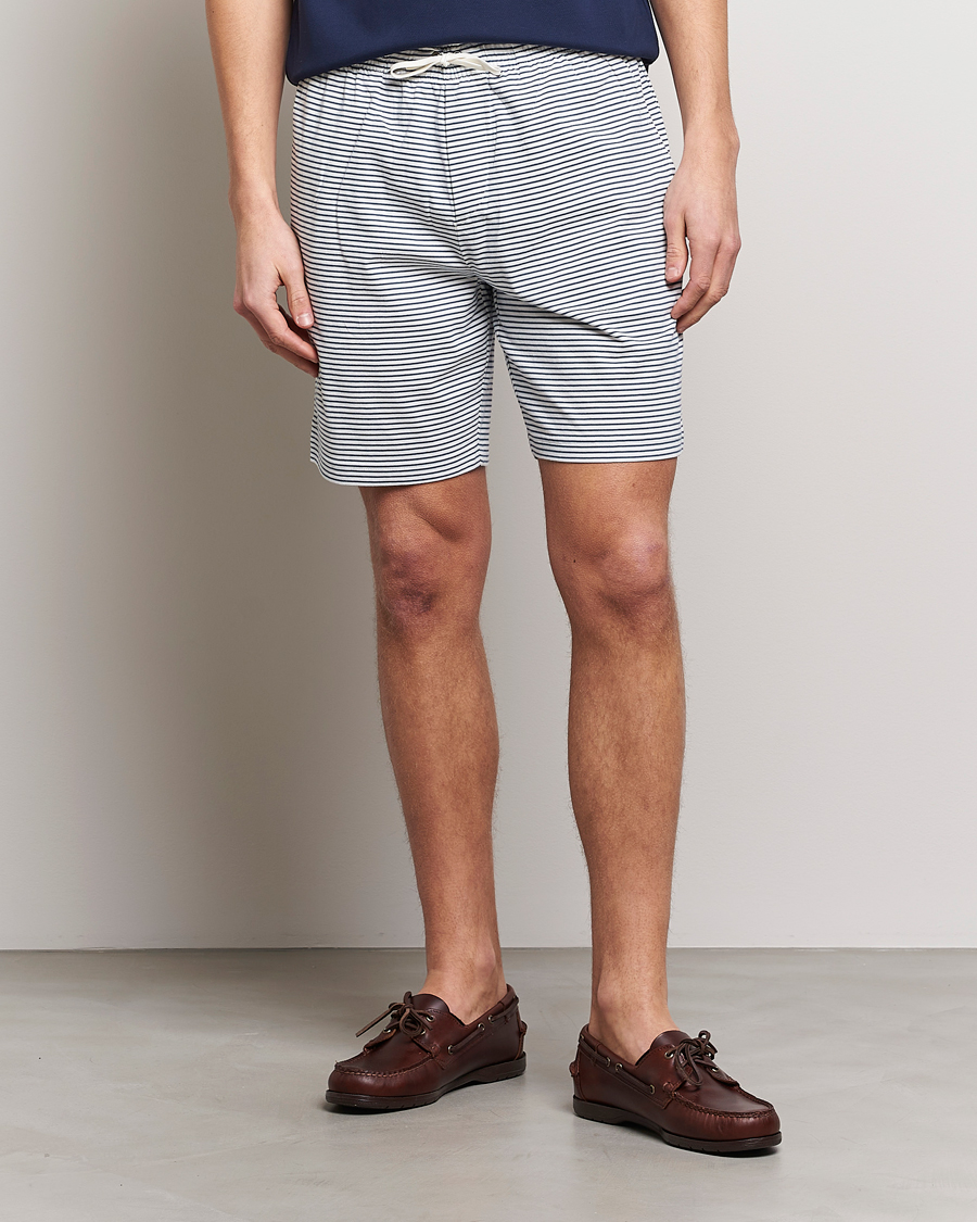 Uomini | Pantaloncini | Polo Ralph Lauren | Brused Spa Jersey Striped Sweatshorts White/Blue