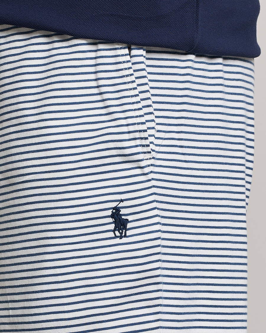 Uomini | Pantaloncini | Polo Ralph Lauren | Brused Spa Jersey Striped Sweatshorts White/Blue