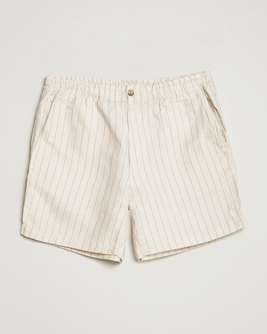 Uomini | Pantaloncini | Polo Ralph Lauren | Prepster Linen/Tencel Pinstripe Shorts Andover Cream