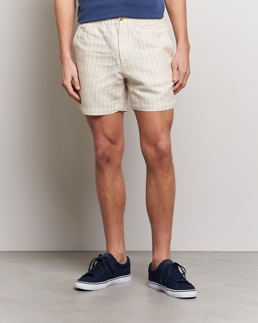 Uomini | Pantaloncini | Polo Ralph Lauren | Prepster Linen/Tencel Pinstripe Shorts Andover Cream