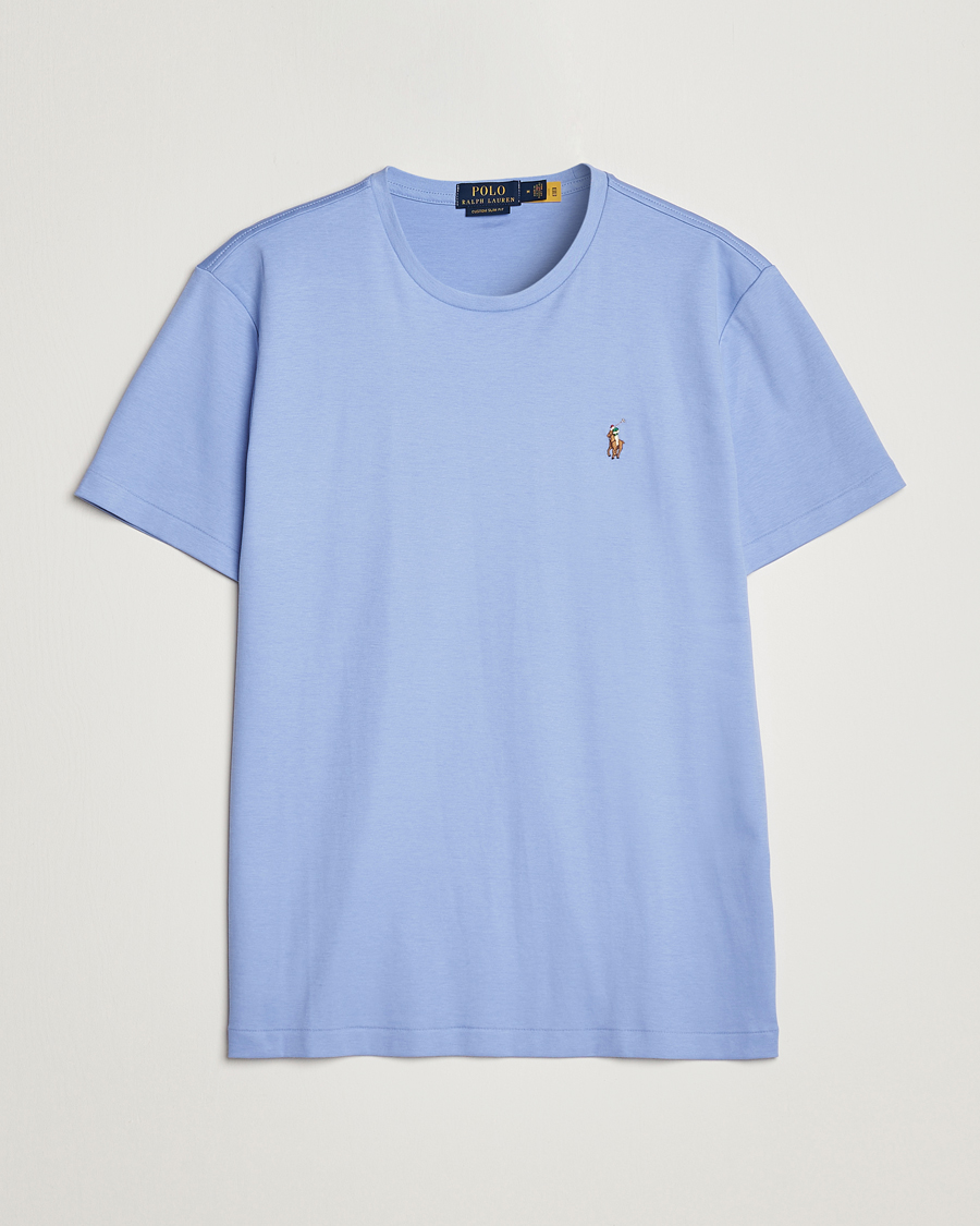 Uomini | T-shirt | Polo Ralph Lauren | Luxury Pima Cotton Crew Neck T-Shirt Lafayette Blue