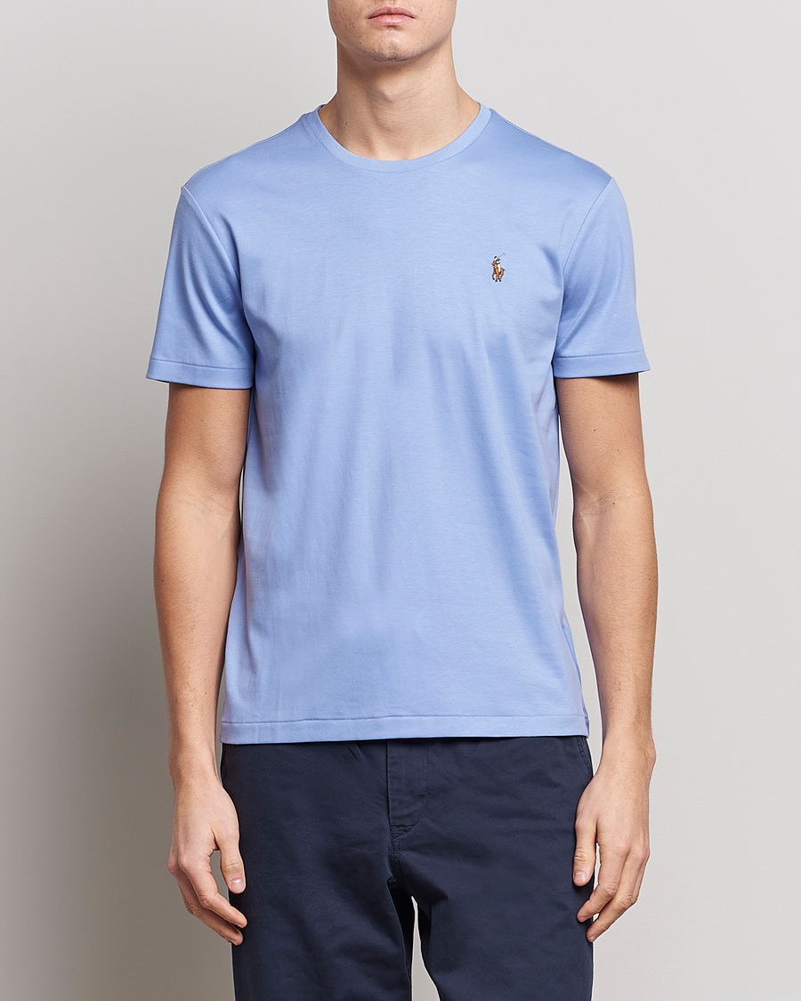 Uomini | T-shirt | Polo Ralph Lauren | Luxury Pima Cotton Crew Neck T-Shirt Lafayette Blue