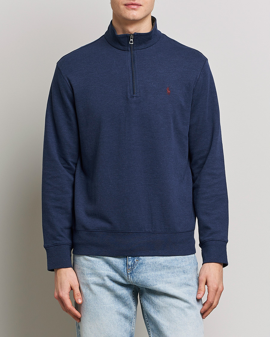 Uomini | Maglieria | Polo Ralph Lauren | Double Knit Half-Zip Sweater Spring Navy Heather