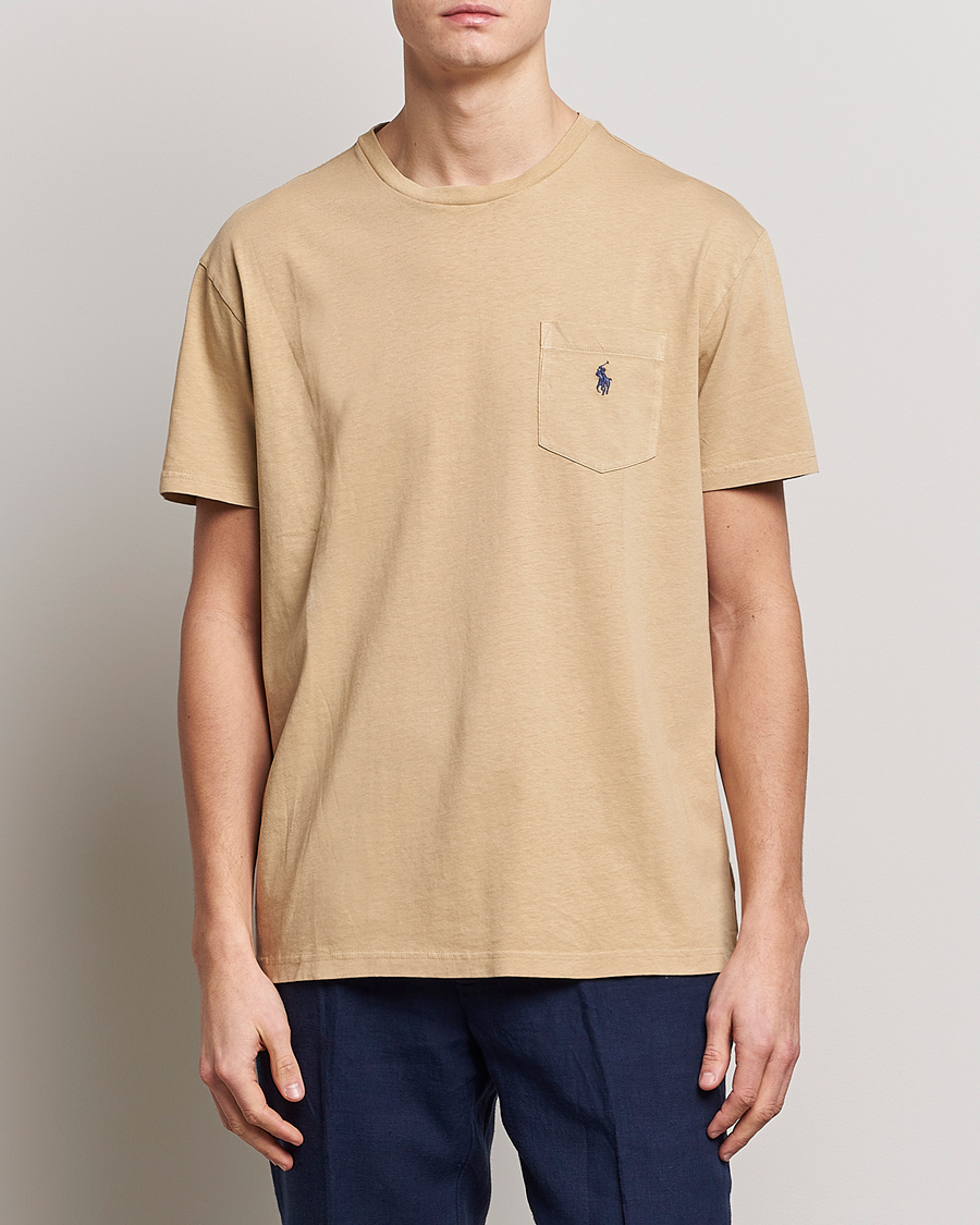 Uomini | T-shirt | Polo Ralph Lauren | Cotton/Linen Crew Neck T-Shirt Vintage Khaki