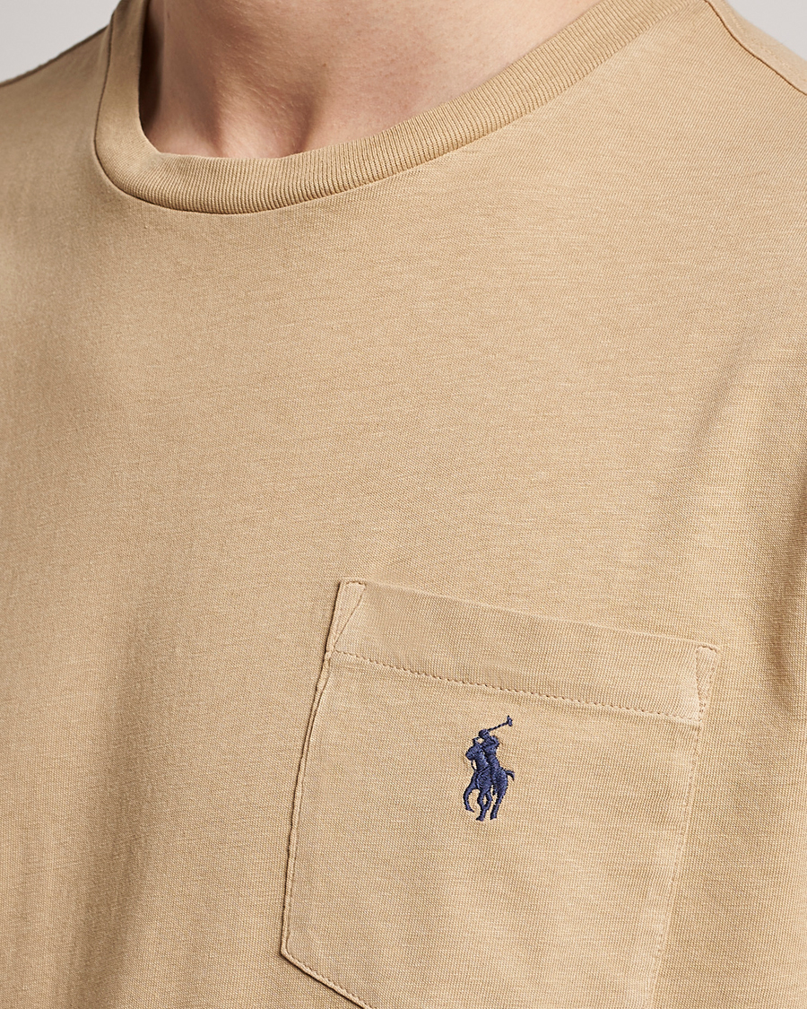 Uomini | T-shirt | Polo Ralph Lauren | Cotton/Linen Crew Neck T-Shirt Vintage Khaki