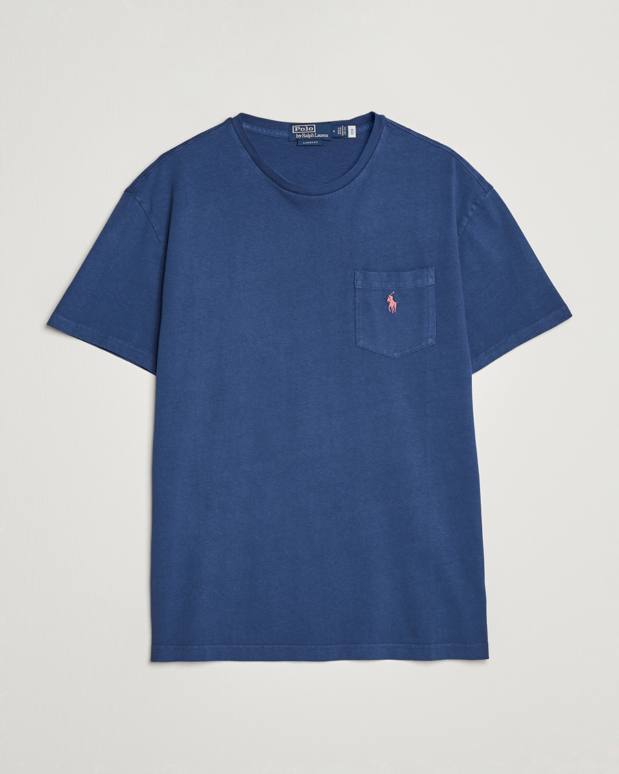 Uomini | T-shirt | Polo Ralph Lauren | Cotton/Linen Crew Neck T-Shirt Light Navy