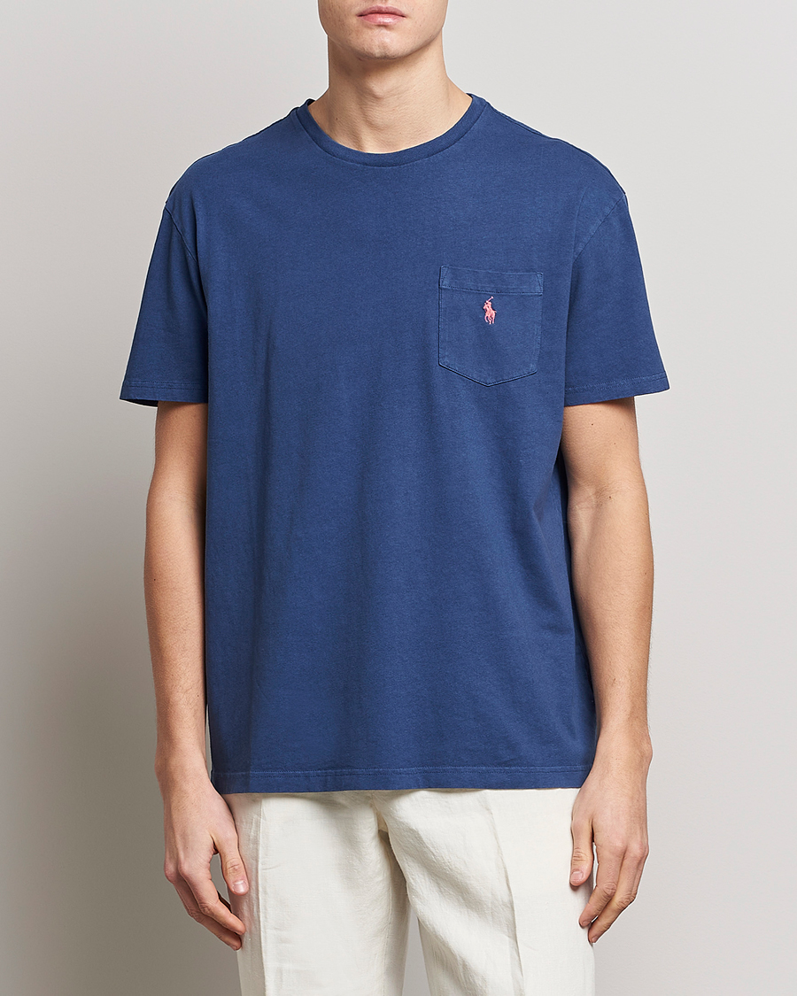 Uomini | T-shirt | Polo Ralph Lauren | Cotton/Linen Crew Neck T-Shirt Light Navy