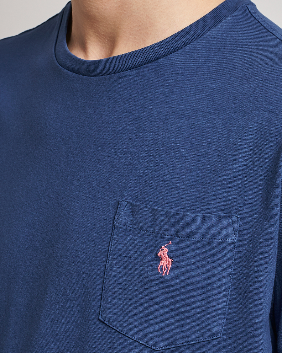 Uomini | T-shirt | Polo Ralph Lauren | Cotton/Linen Crew Neck T-Shirt Light Navy