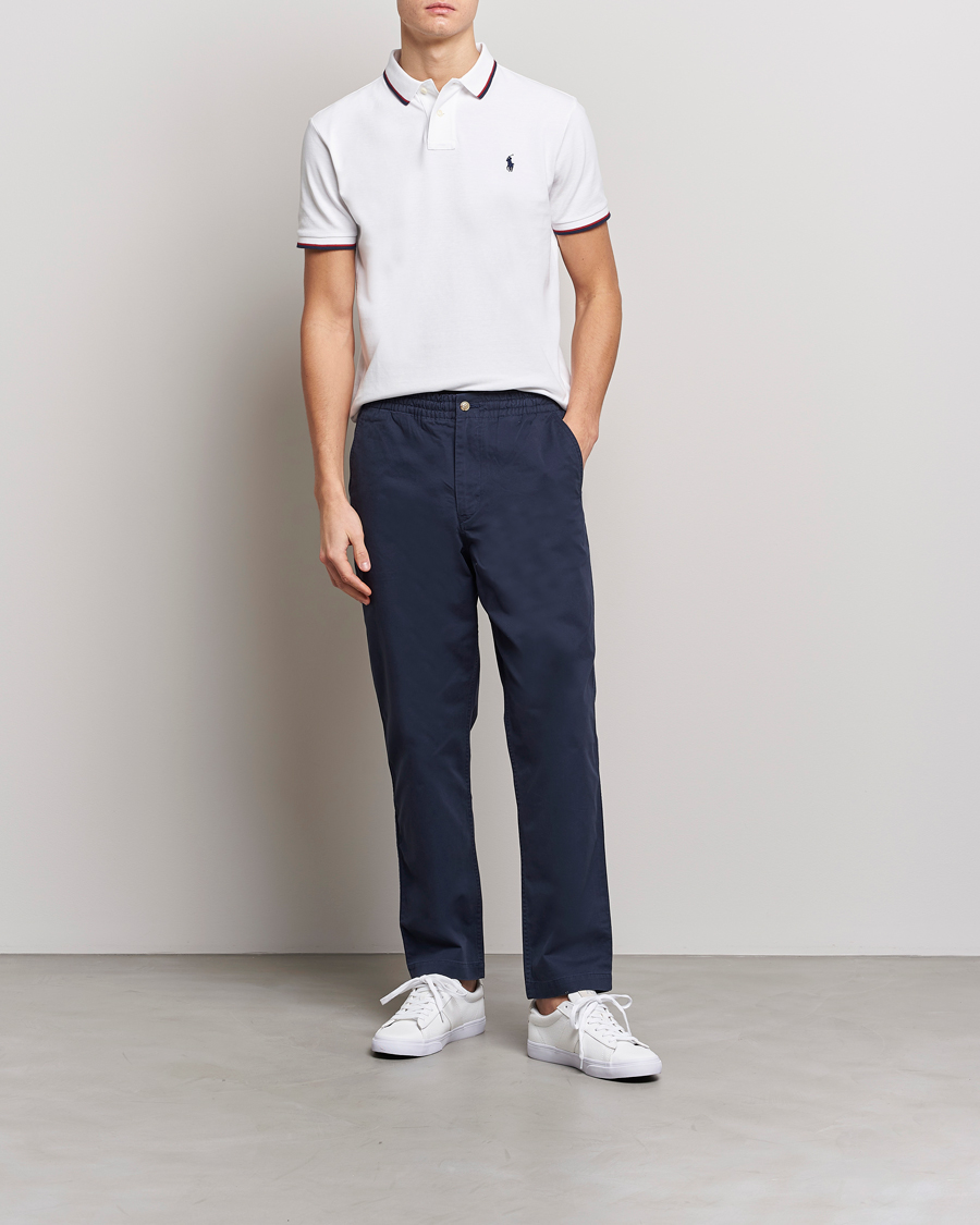 Uomini | Polo | Polo Ralph Lauren | Custom Slim Fit Tipped Polo White