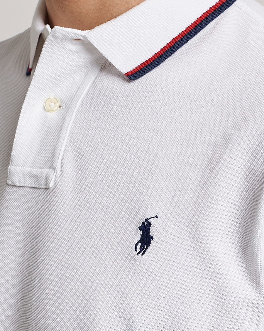 Uomini | Polo | Polo Ralph Lauren | Custom Slim Fit Tipped Polo White