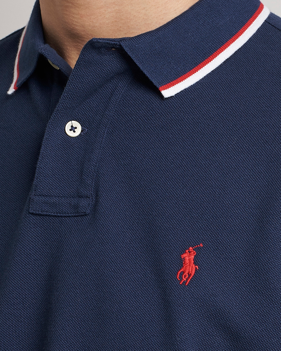 Uomini | Polo | Polo Ralph Lauren | Custom Slim Fit Tipped Polo Newport Navy