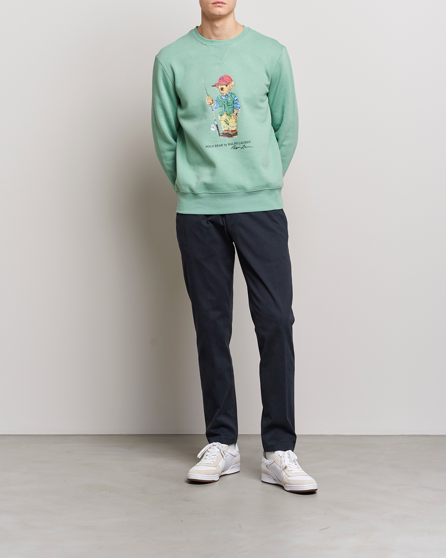 Uomini | Maglieria | Polo Ralph Lauren | Printed Fishing Bear Crew Neck Sweatshirt Faded Mint
