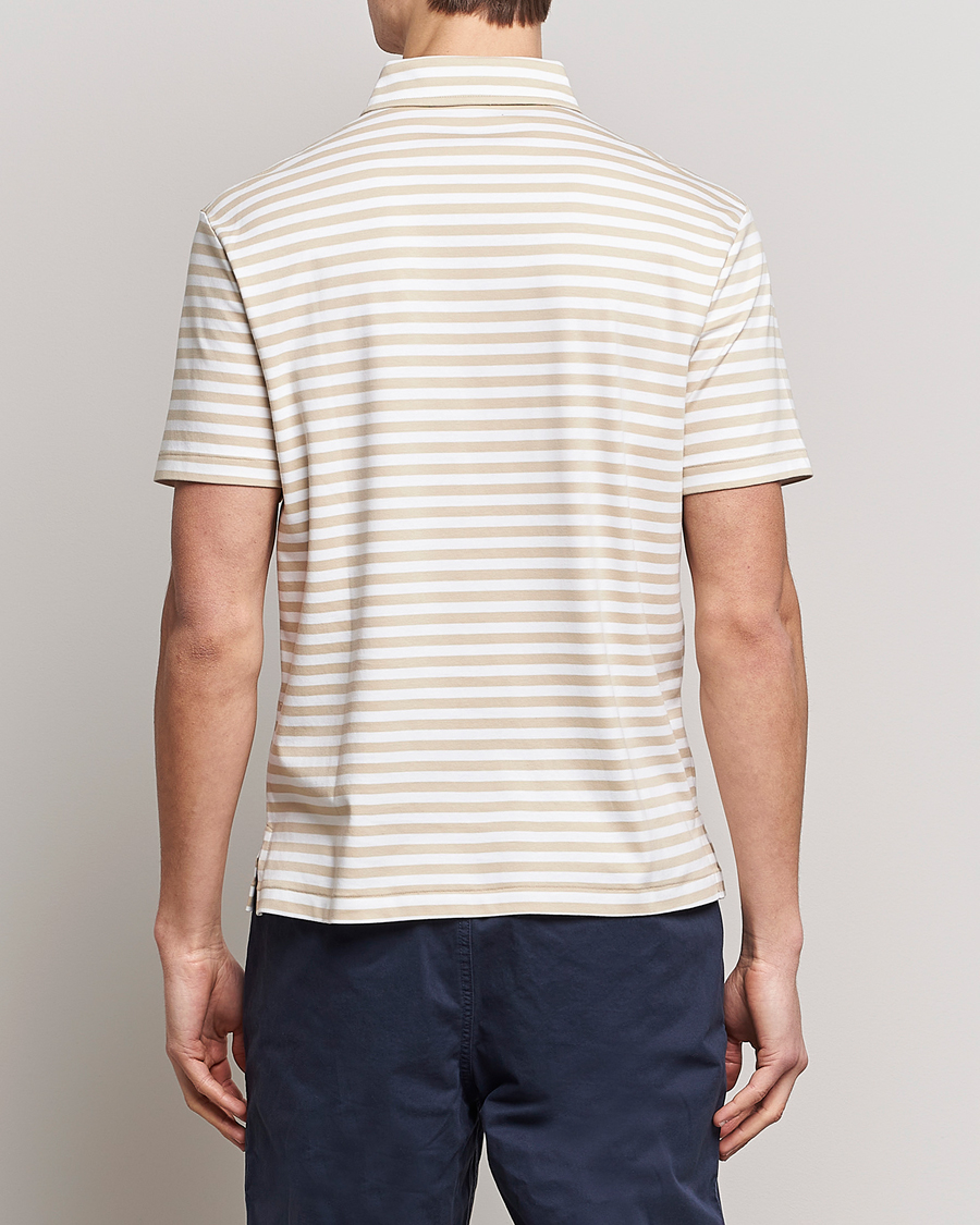 Uomini | Polo | Polo Ralph Lauren | Luxury Pima Cotton Striped Polo Beige/White