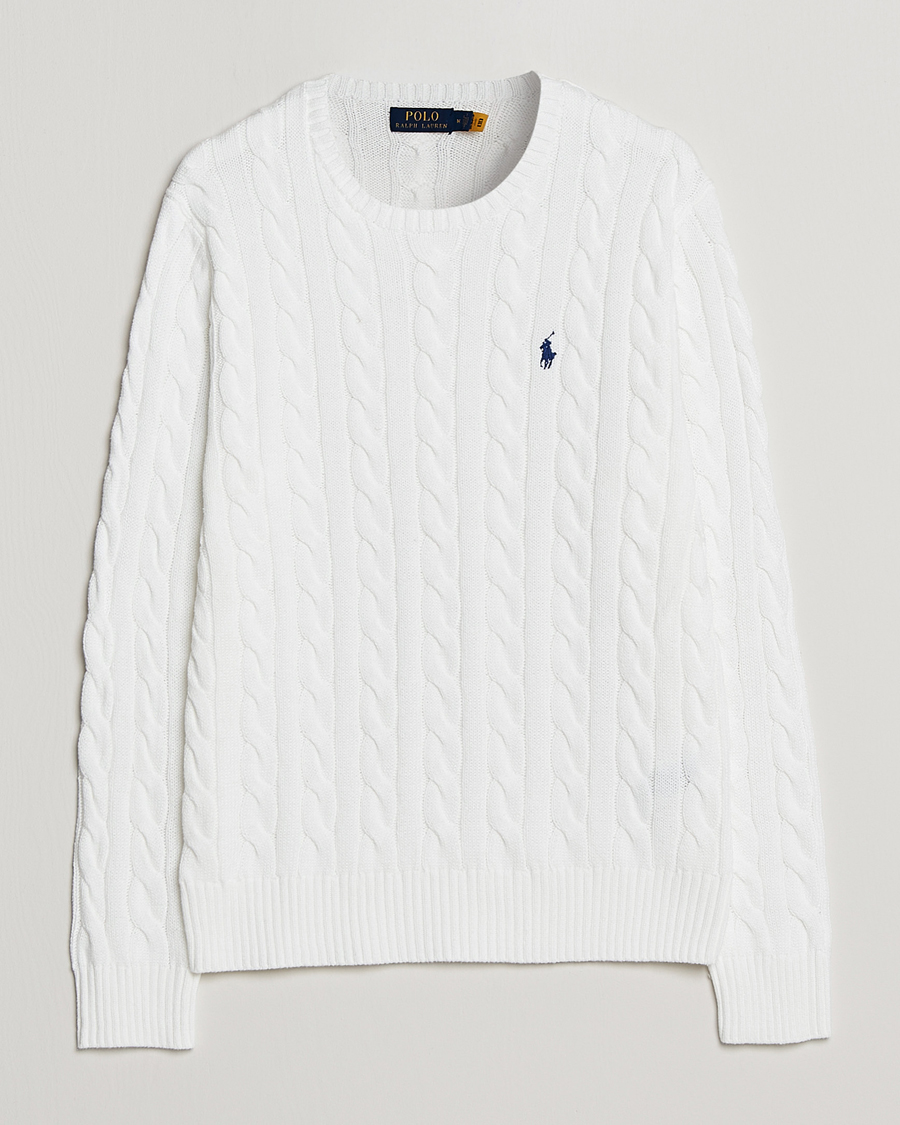 Uomini | Maglieria | Polo Ralph Lauren | Cotton Cable Pullover White