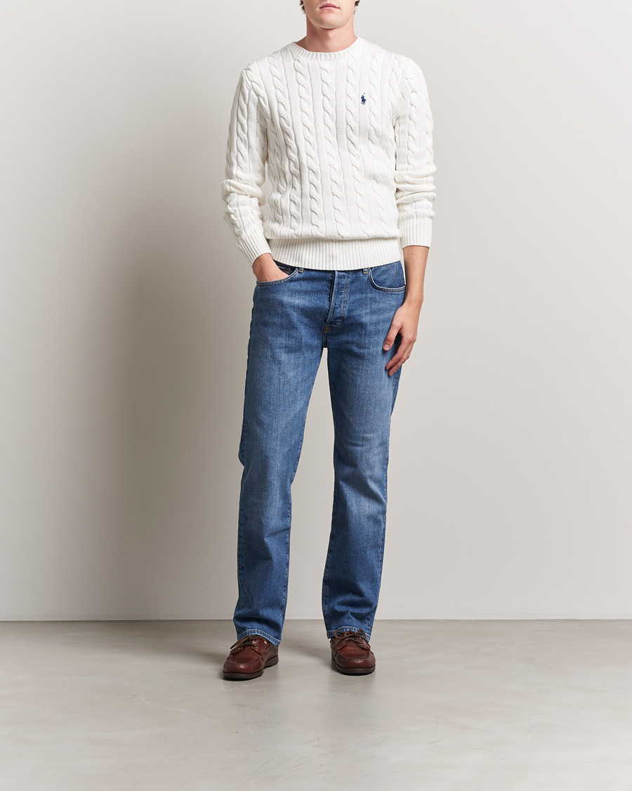 Uomini | Maglieria | Polo Ralph Lauren | Cotton Cable Pullover White