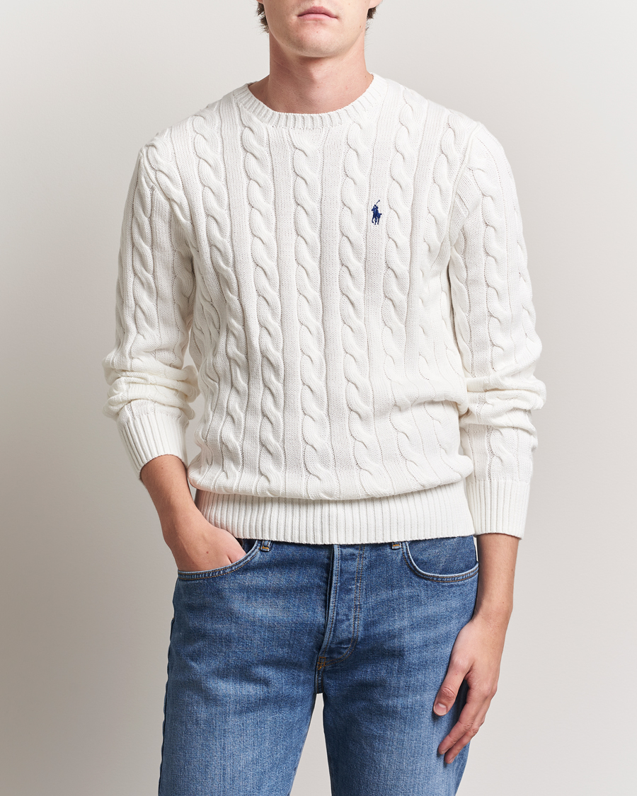 Uomini | Maglieria | Polo Ralph Lauren | Cotton Cable Pullover White