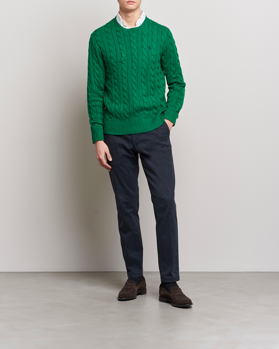 Uomini | Maglieria | Polo Ralph Lauren | Cotton Cable Pullover Athletic Green