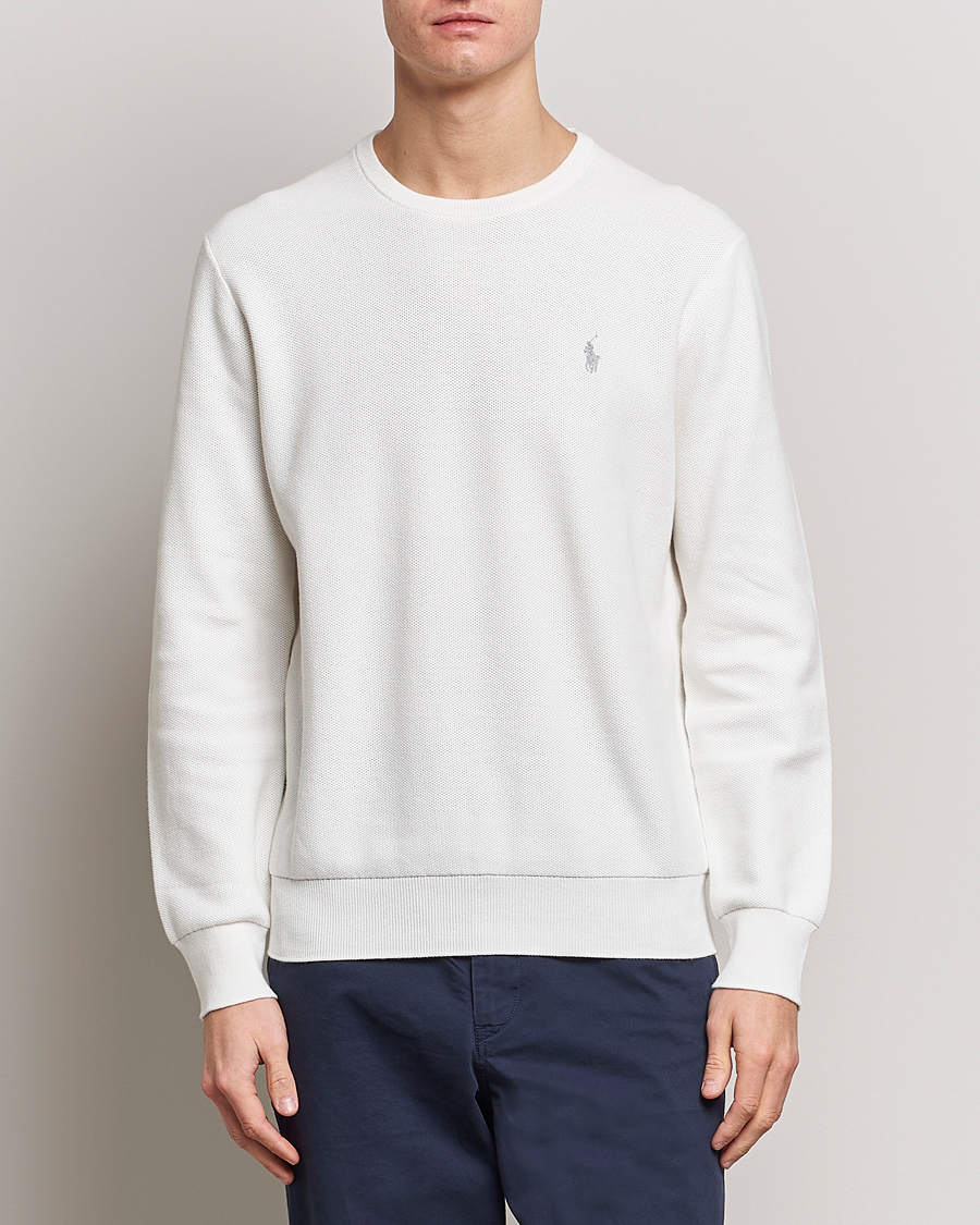 Uomini | Maglieria | Polo Ralph Lauren | Textured Crew Neck Sweater Deckwash White