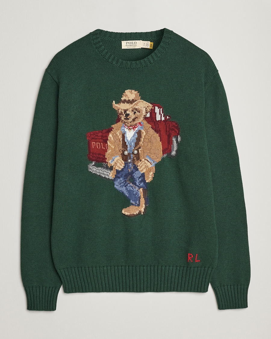 Uomini | Maglieria | Polo Ralph Lauren | Knitted Crew Neck Bear Sweater New Forest Heather