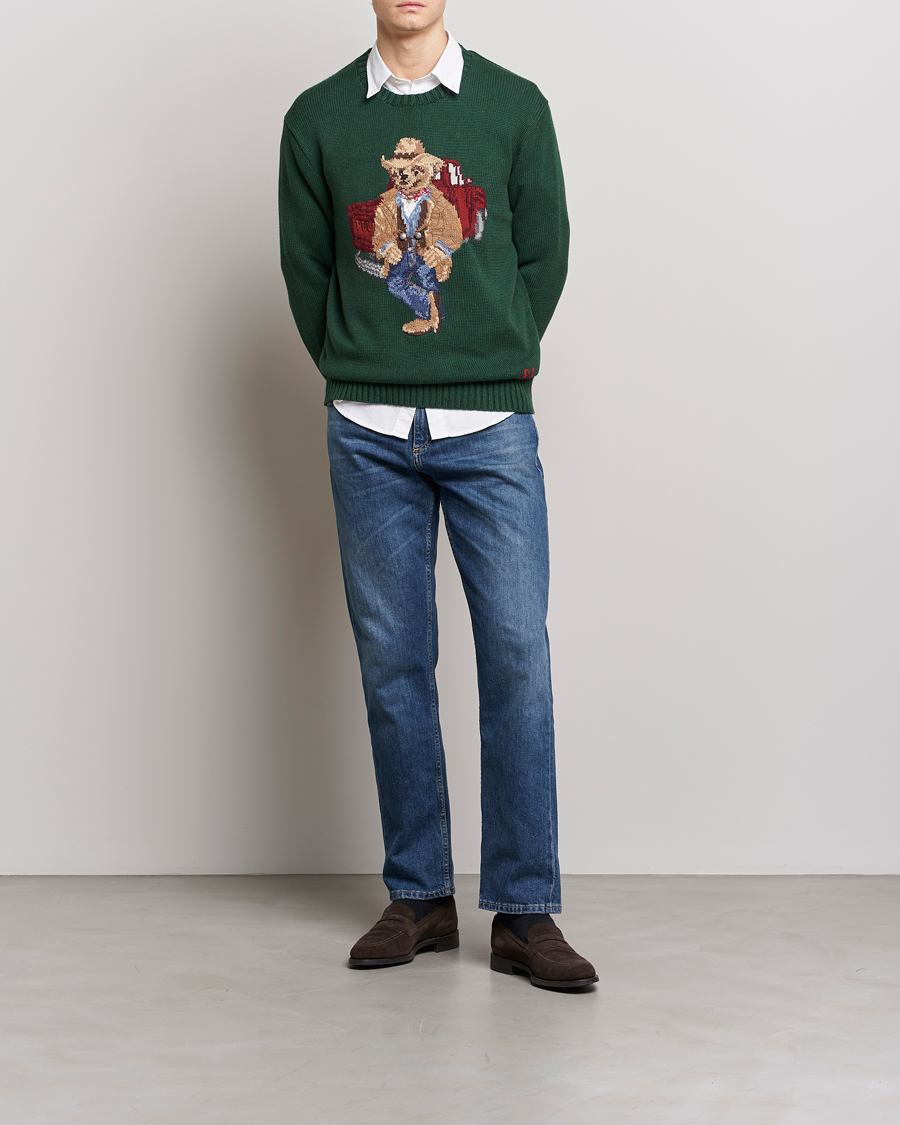 Uomini | Maglieria | Polo Ralph Lauren | Knitted Crew Neck Bear Sweater New Forest Heather