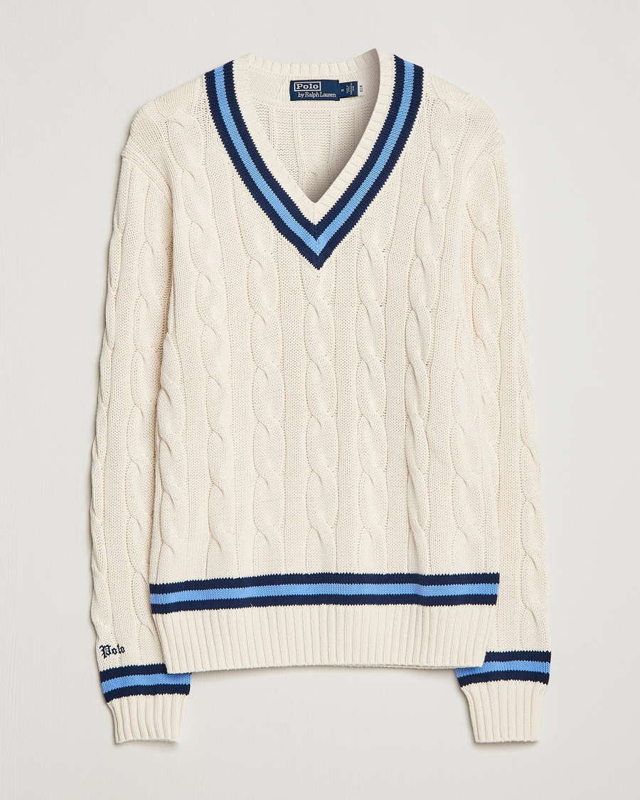 Uomini | Maglieria | Polo Ralph Lauren | Cricket Sweater Cream/Navy Stripe